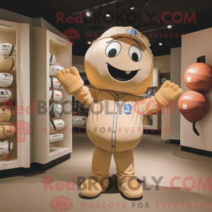 Tan Rugby Ball mascot...