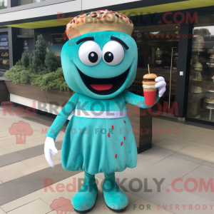 Teal Burgers Maskottchen...