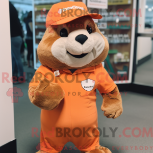 Peach Marmot mascot costume...