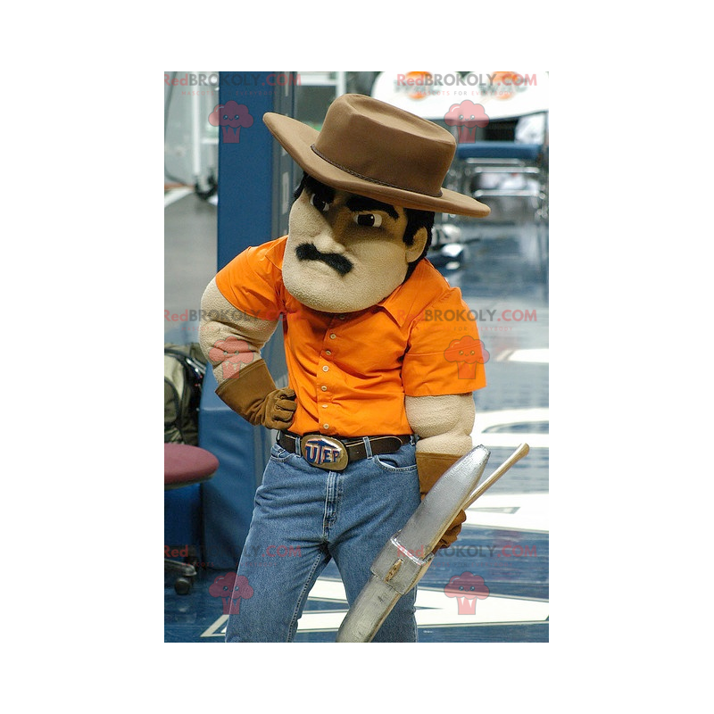 Mascot mustached miner - Redbrokoly.com