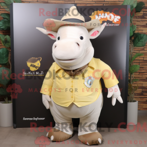 Cream Rhinoceros maskot...