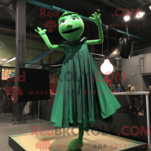 Green Trapeze Artist mascot...