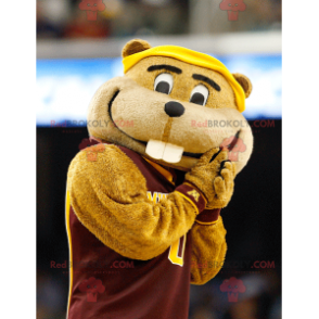 Mascote da marmota marrom e branca - Redbrokoly.com