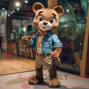 Brun Puma-maskotdraktfigure...