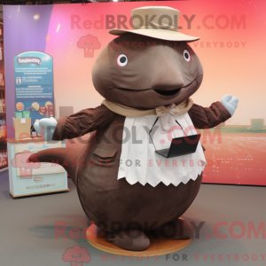 Brown Humpback Whale mascot...