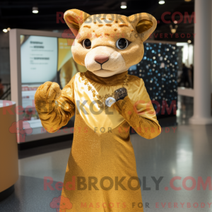 Guld Jaguarundi maskot...