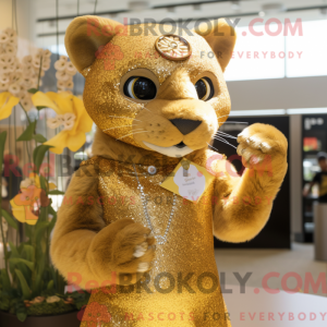 Gold Jaguarundi mascot...