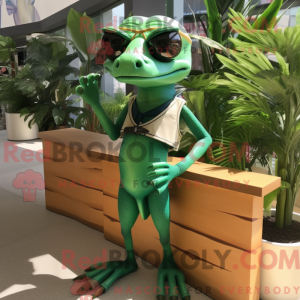 Grøn Dimorphodon maskot...