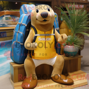 Gold Sea Lion mascot...