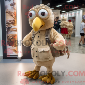 Tan Kylling maskot kostume...