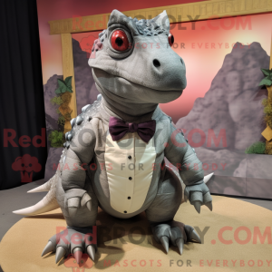 Grå Ankylosaurus maskot...