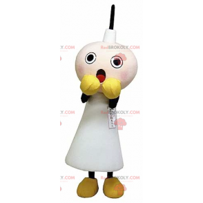 Mascote de vela branca assustado - Redbrokoly.com