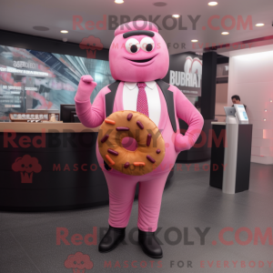 Pink Bagels maskot kostume...