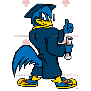 Nowy absolwent maskotka niebieski ptak - Redbrokoly.com