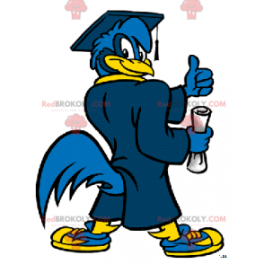 Mascotte d'oiseau bleu de nouveau diplômé - Redbrokoly.com