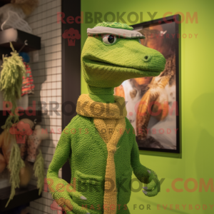 Limegrøn Coelophysis maskot...