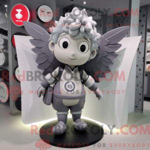 Grå Cupid-maskotdraktfigur...