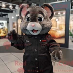 Svart hamster maskot drakt...