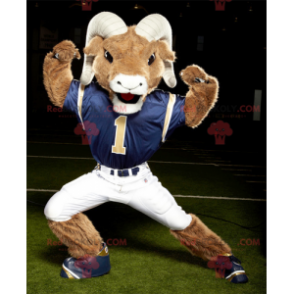 Mascotte di ariete marrone e bianco - Redbrokoly.com