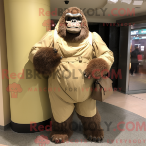 Tan Gorilla mascottekostuum...