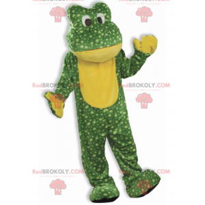 Mascotte de grenouille verte et jaune à pois - Redbrokoly.com