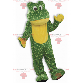 Mascotte de grenouille verte et jaune à pois - Redbrokoly.com