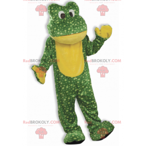 Zielona i żółta maskotka żaba z kropkami - Redbrokoly.com