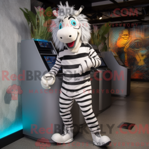 Hvit Zebra-maskotdraktfigur...