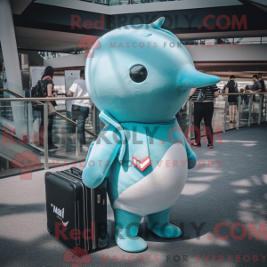 Turquoise Narwhal mascot...