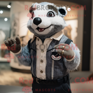 Grå grævling maskot kostume...