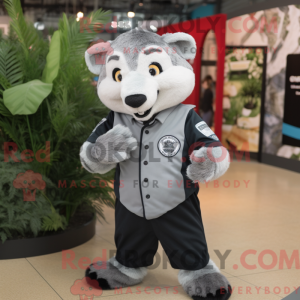 Gray Badger mascot costume...