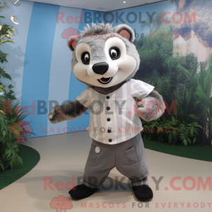 Gray Badger mascot costume...