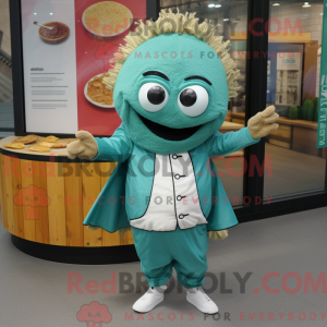 Blågrøn Falafel maskot...