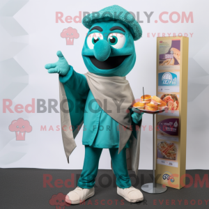 Máscara de falafel azul com...