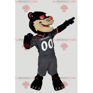 Black beige and red cat mascot - Redbrokoly.com