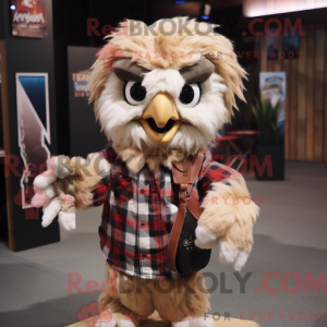 Beige Havik-mascottekostuum...