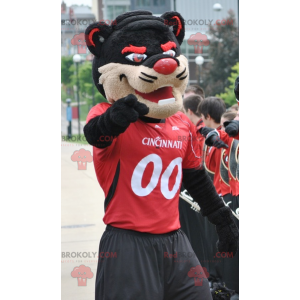 Black beige and red cat mascot - Redbrokoly.com