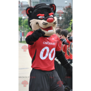 Black beige and red cat mascot - Redbrokoly.com