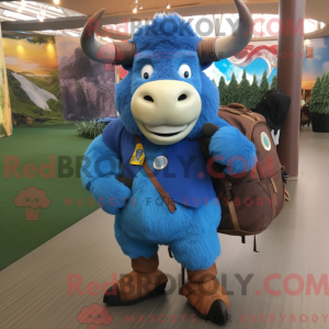Blue Bison mascot costume...