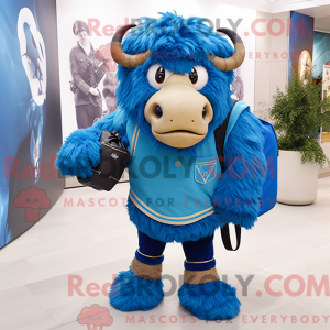 Blauer Bison Maskottchen...