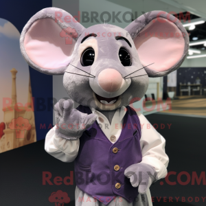 Lavendel mus maskot kostume...