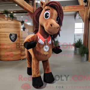 Brun hestesko maskot...