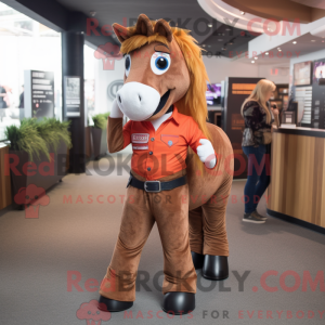 Brun hestesko maskot...