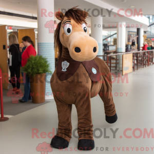 Brun hestesko maskot...
