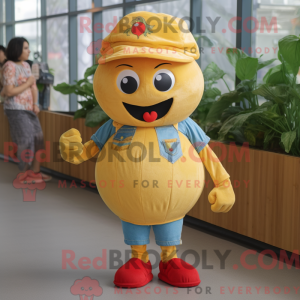 Guld tomat maskot kostume...
