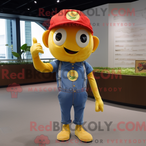 Guld tomat maskot kostume...