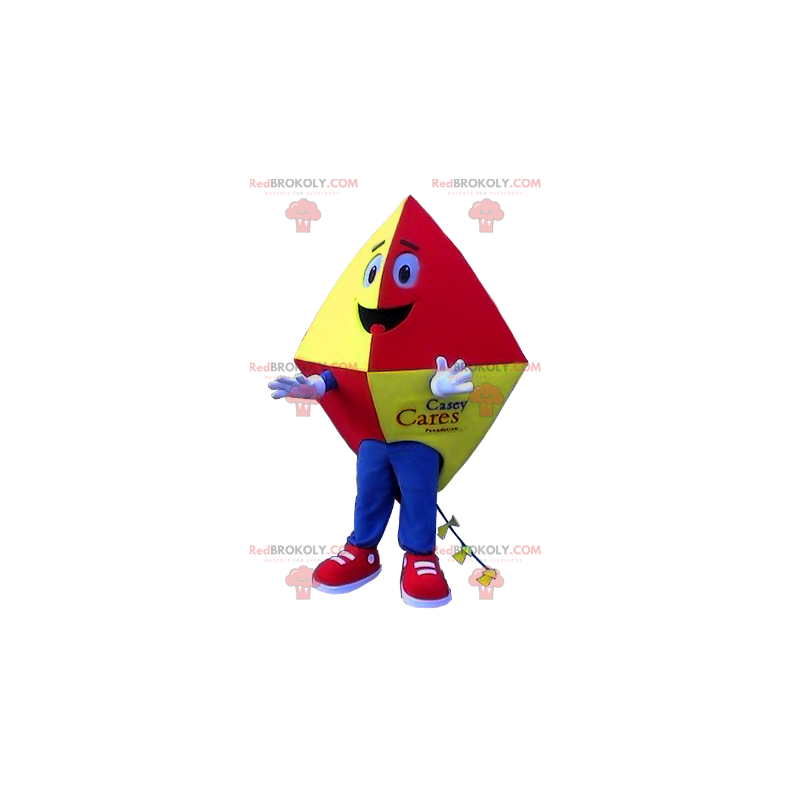 Red yellow and blue kite mascot - Redbrokoly.com