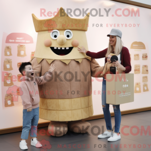 Beige konge maskot kostume...