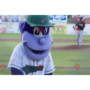 Purple monkey mascot with a cap - Redbrokoly.com