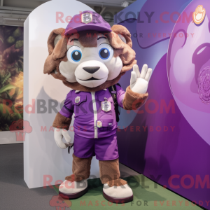 Purple Tamer Lion mascot...